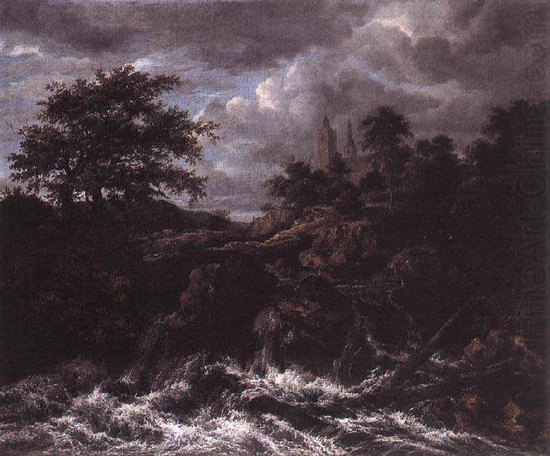 Waterfall by a Church, Jacob Isaacksz. van Ruisdael